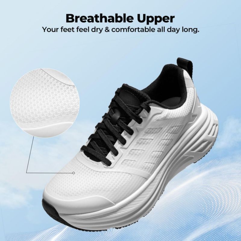 Zapatillas de caminar NORTIV 8 para mujer blancas talla 6W