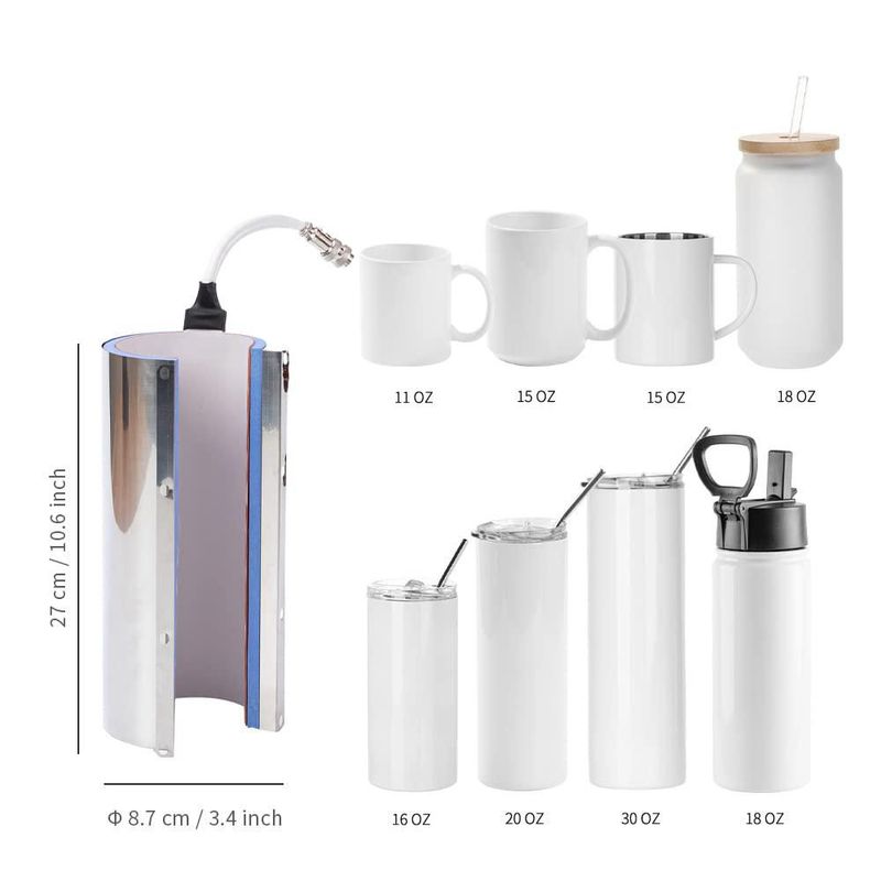 Prensa de calor PYD Life de 5 pines para vaso y taza de 30/20 oz