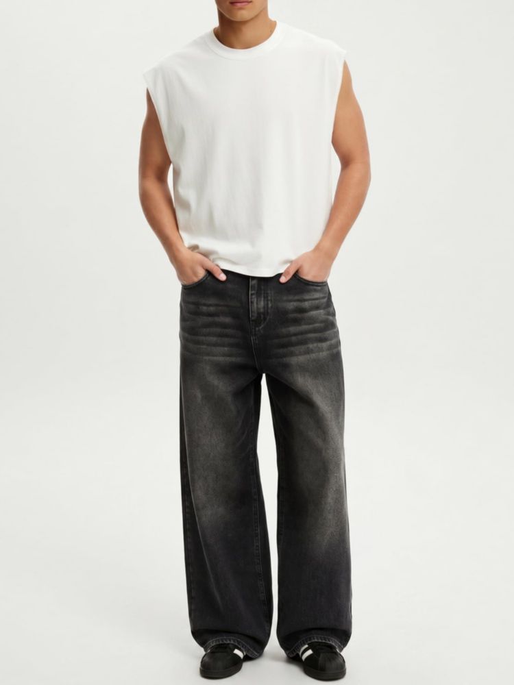 Pantalones Baggy Jeans Comdecevis XXL Lavado Negro