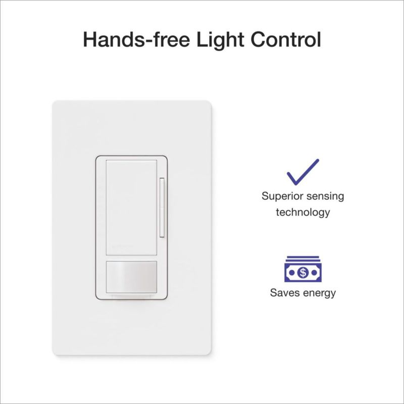 Interruptor sensor de movimiento Lutron MS-Z101-WH 8 A 120‑277 V blanco