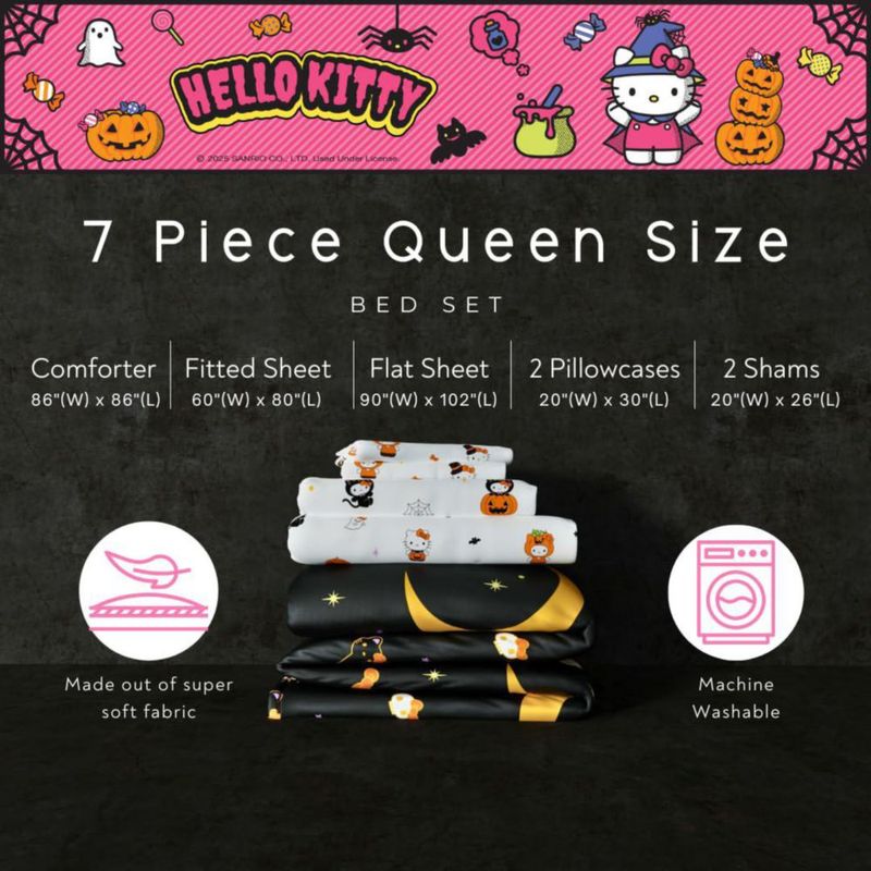 Juego de cama Franco Hello Kitty Queen de 5 piezas