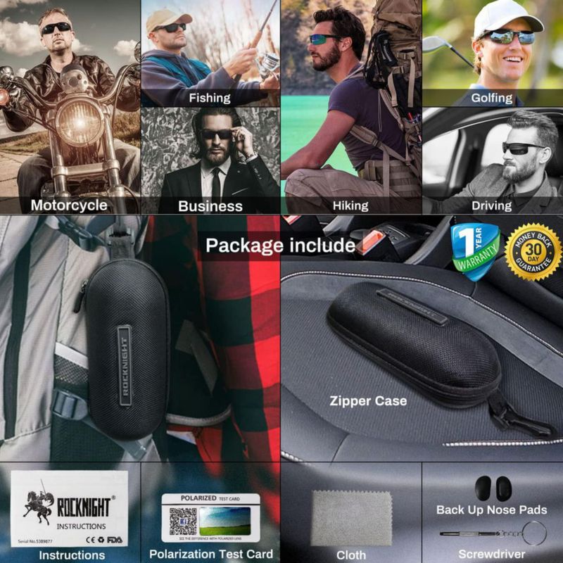 Gafas de sol ROCKNIGHT polarizadas con protección UV400 para hombre