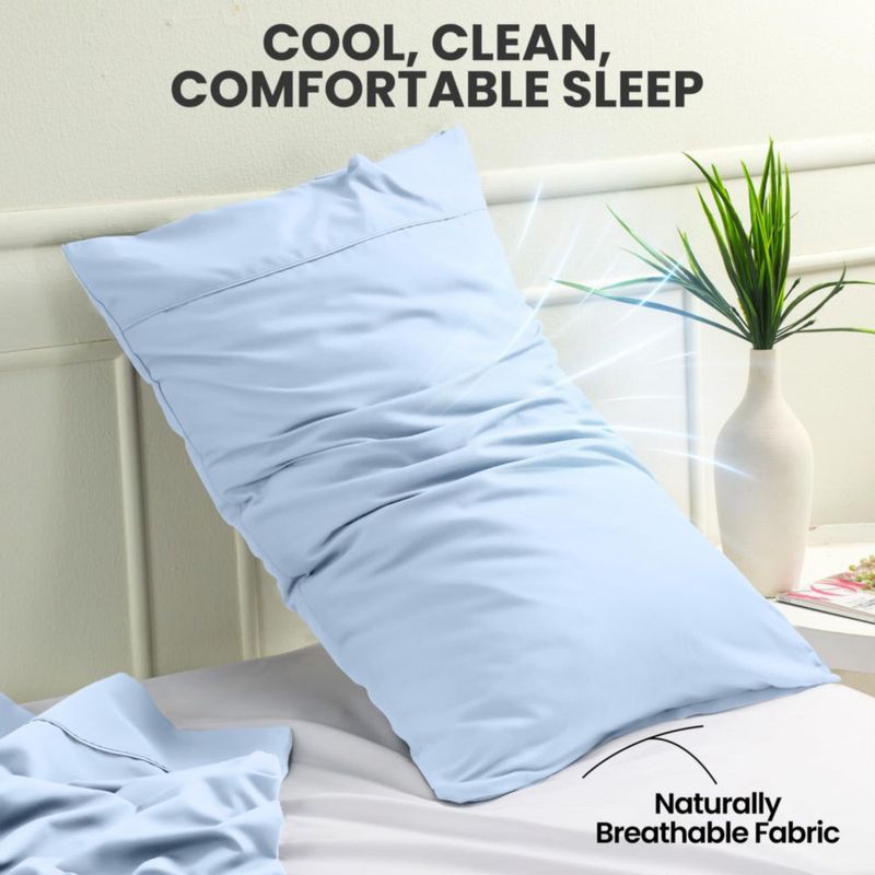 Fundas de almohada Utopia Bedding estándar - paquete de 4 azul hielo