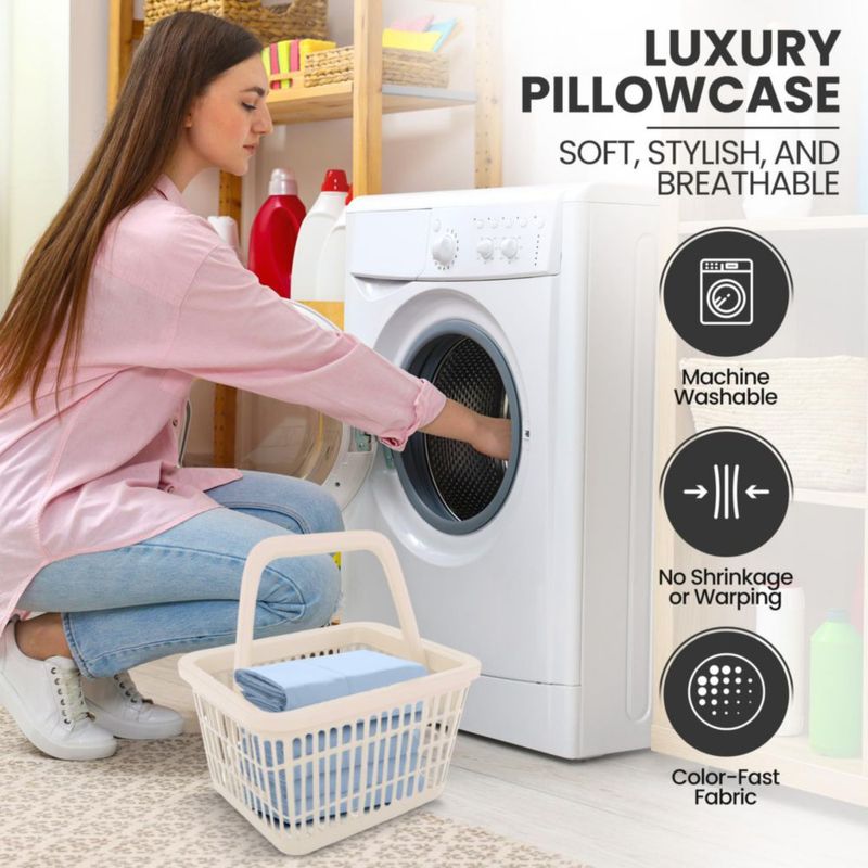 Fundas de almohada Utopia Bedding estándar - paquete de 4 azul hielo