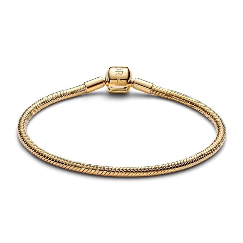 Pulsera PANDORA cadena serpiente de 23 cm chapada en oro