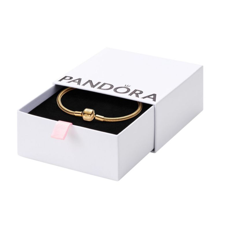 Pulsera PANDORA cadena serpiente de 23 cm chapada en oro