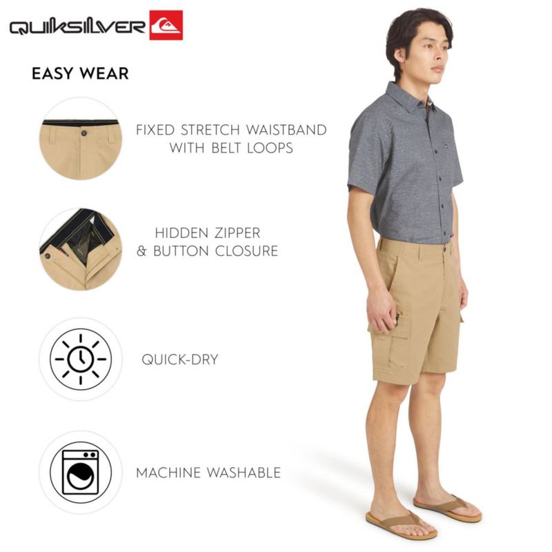Shorts Quiksilver 34 Vintage Caqui Apto para Agua