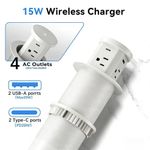 Toma de corriente Redcomets 6 cm 4 AC/2 USB‑C/2 USB‑A 15 W inalámbrico