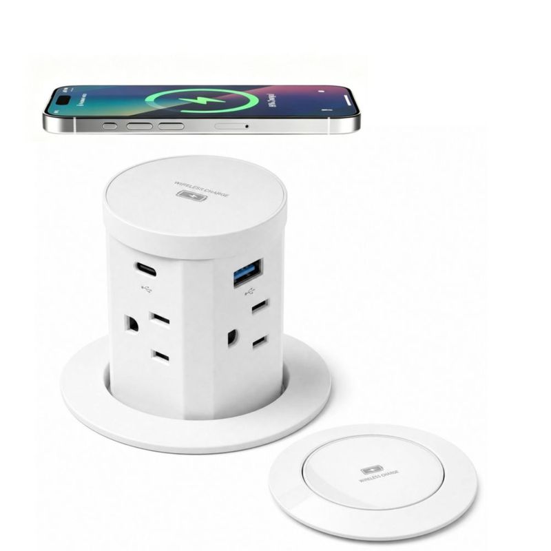 Toma de corriente Redcomets 6 cm 4 AC/2 USB‑C/2 USB‑A 15 W inalámbrico