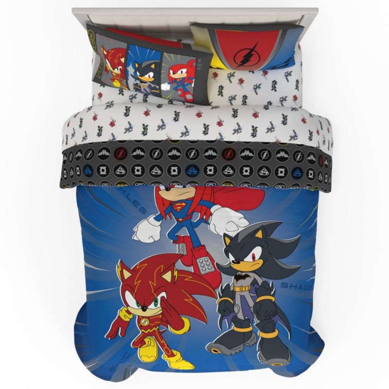 Juego de ropa de cama Franco Full 5 piezas con licencia oficial DC x Sonic The Hedgehog