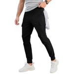 Pantalones Cargo Jogger Slim Negro Talla S - Comdecevis