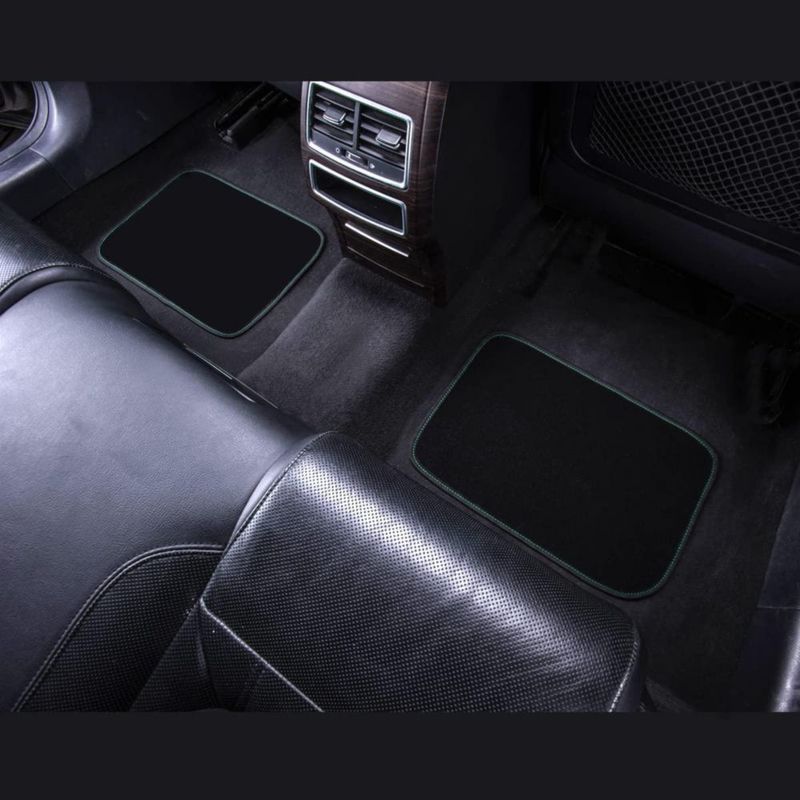Alfombrillas de coche CAR PASS bordadas - Pack de 4 - Negro/Verde