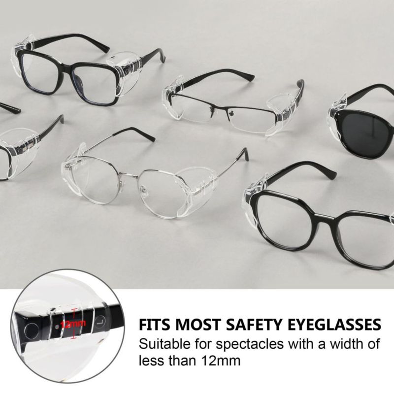 Protectores laterales transparentes de TPU para gafas de seguridad YunTuo – 6 pares