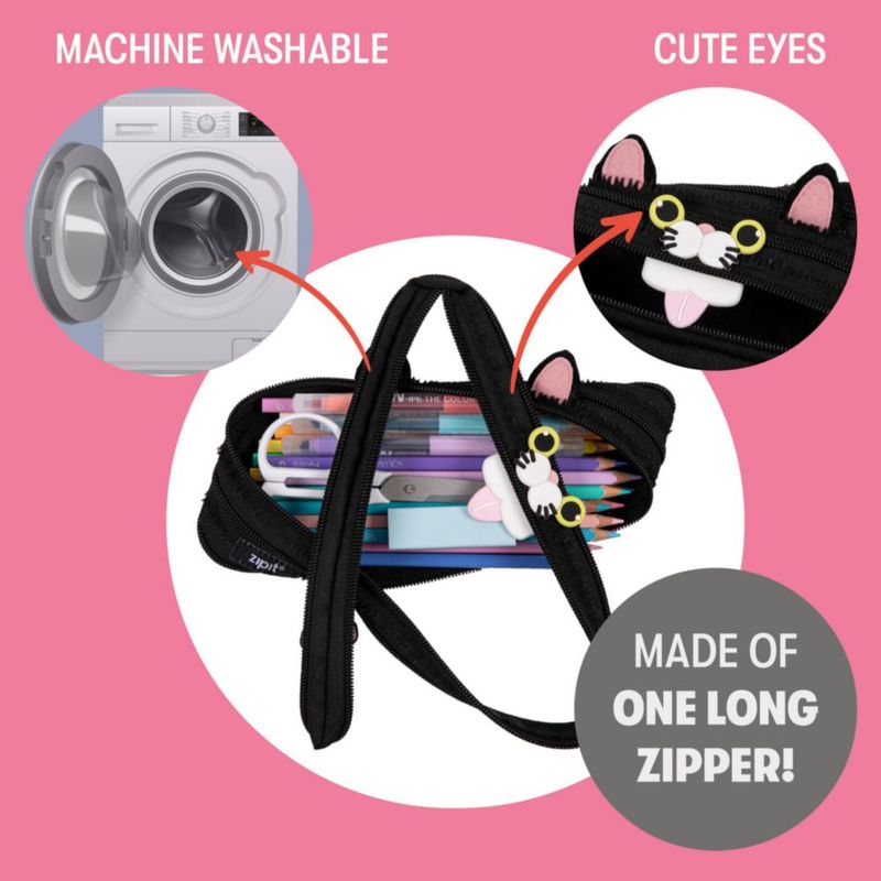 Estuche de lápices ZIPIT Gato Negro – Lindo y práctico con cremallera