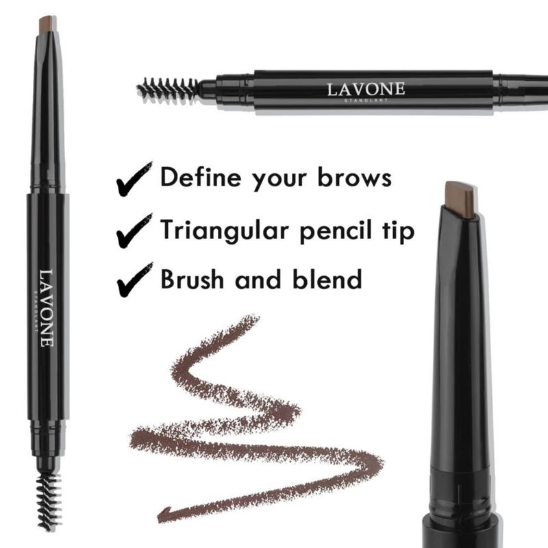 Kit de Cejas LAVONE: Lápiz Impermeable Pomada y Plantillas