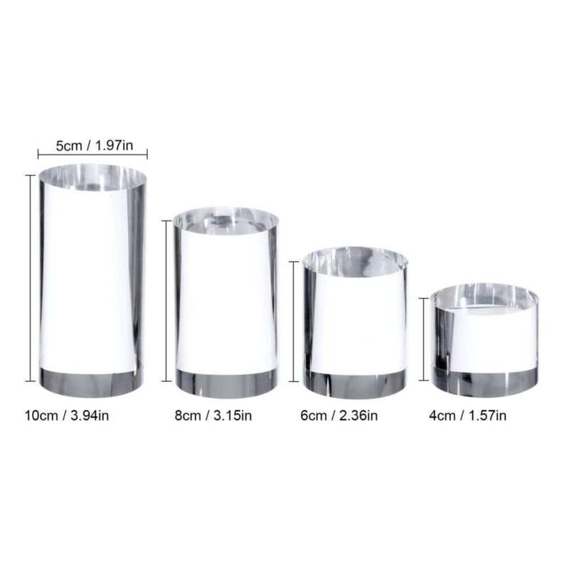 KCGANI Cilindro Acrílico Transparente para Fotografía 5 cm 4 cm 6 cm 10 cm