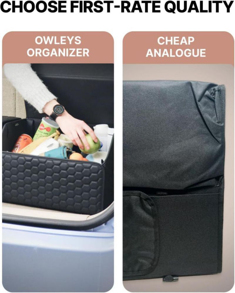 CADDY Owleys Organizador de Maletero de 45 cm Cuero PU Negro 40 L