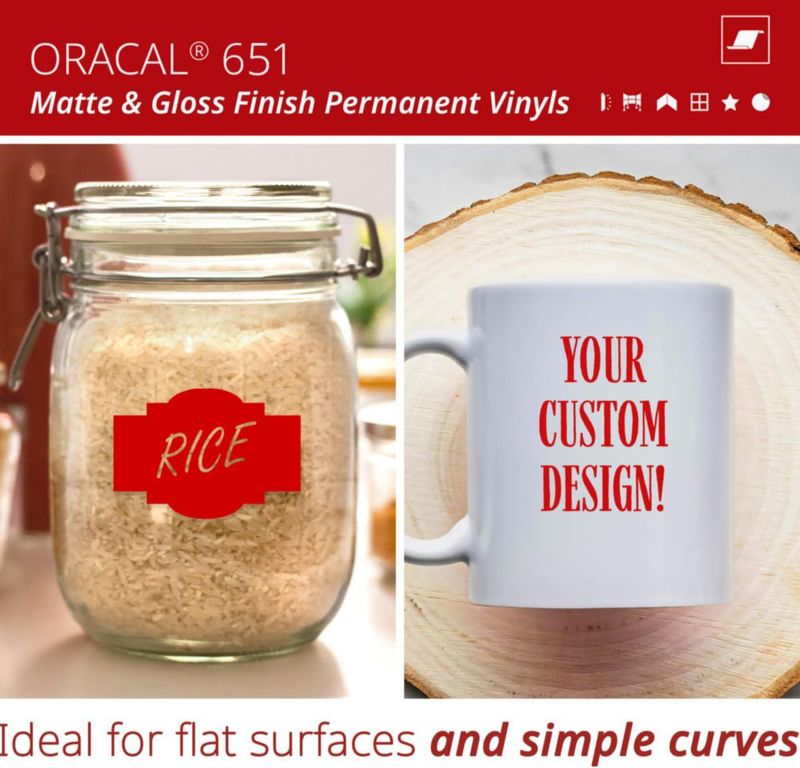 Vinilo ORACAL 651 Mate Rojo 30 cm x 46 m + Cinta de Transferencia