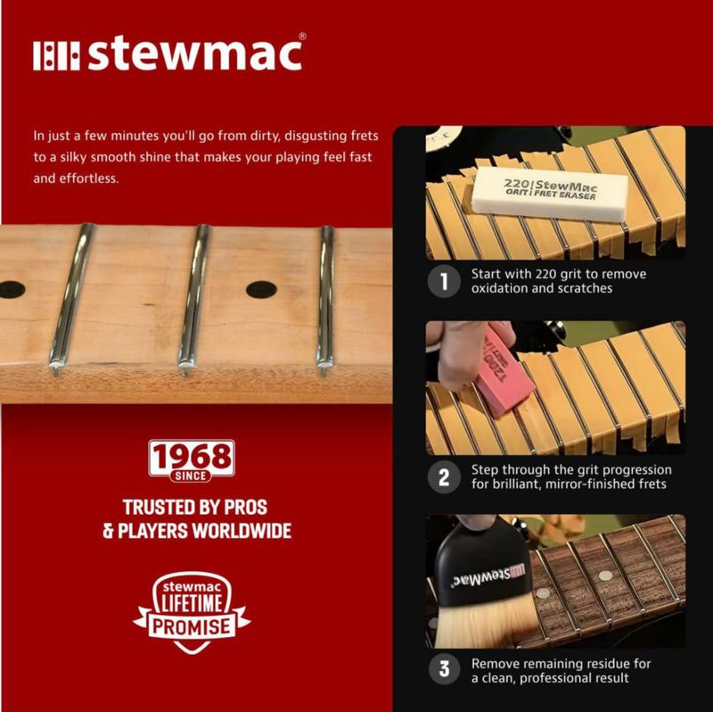 Bloques de Pulido de Trastes StewMac 7 Granulaciones