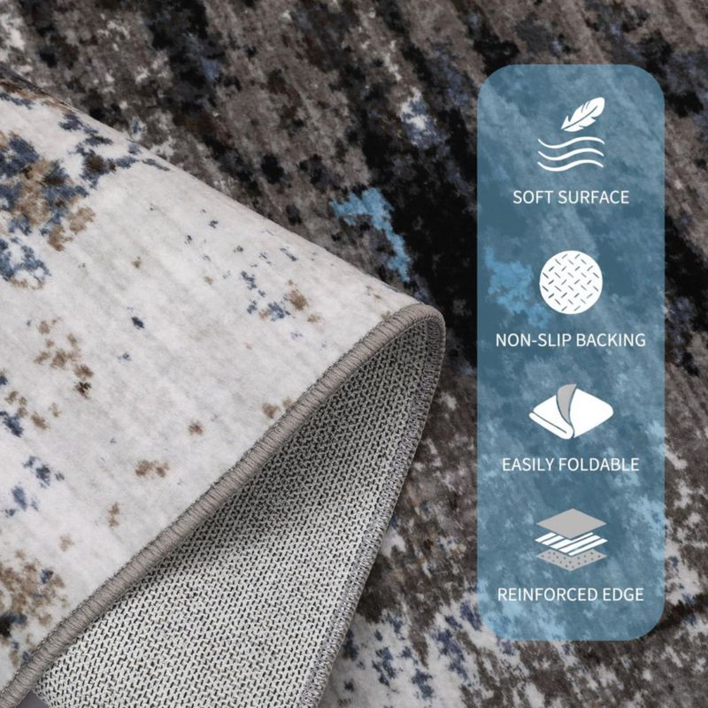 Alfombra corredor GarveeHome 183x61 cm gris-marrón lavable a máquina