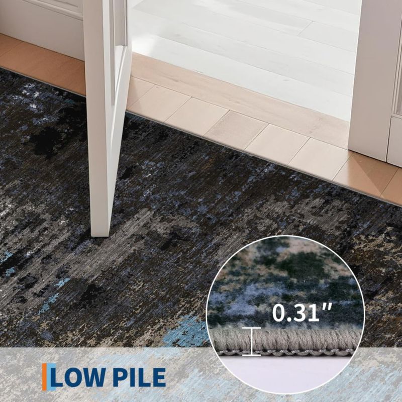 Alfombra corredor GarveeHome 183x61 cm gris-marrón lavable a máquina