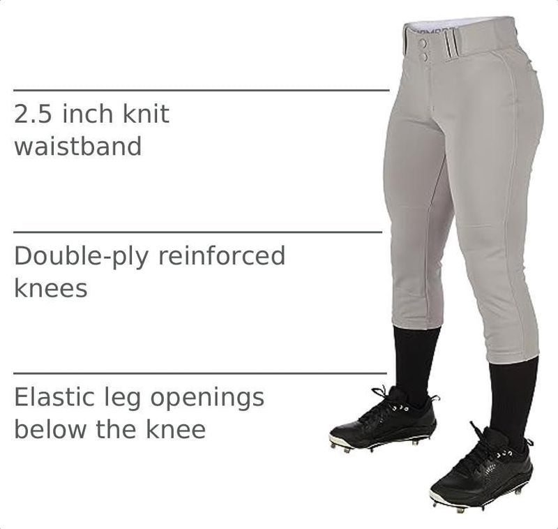 Pantalón de Softbol CHAMPRO - Talle Grande Gris Poliéster Corte Bajo