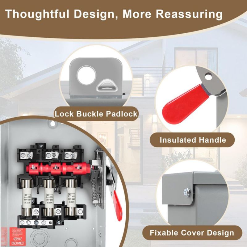 Interruptor de desconexión fusible 60 A NEMA 3R 110/240 V – FixOasis