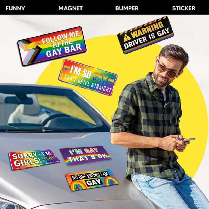Imán para coche Z-oneMart 12 uds arcoíris LGBT - Broma