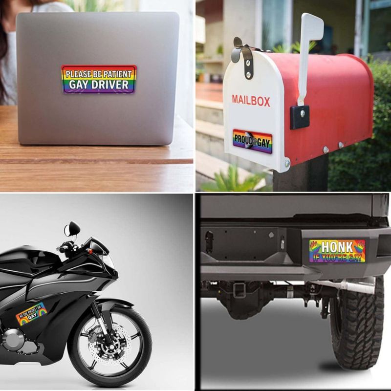 Imán para coche Z-oneMart 12 uds arcoíris LGBT - Broma