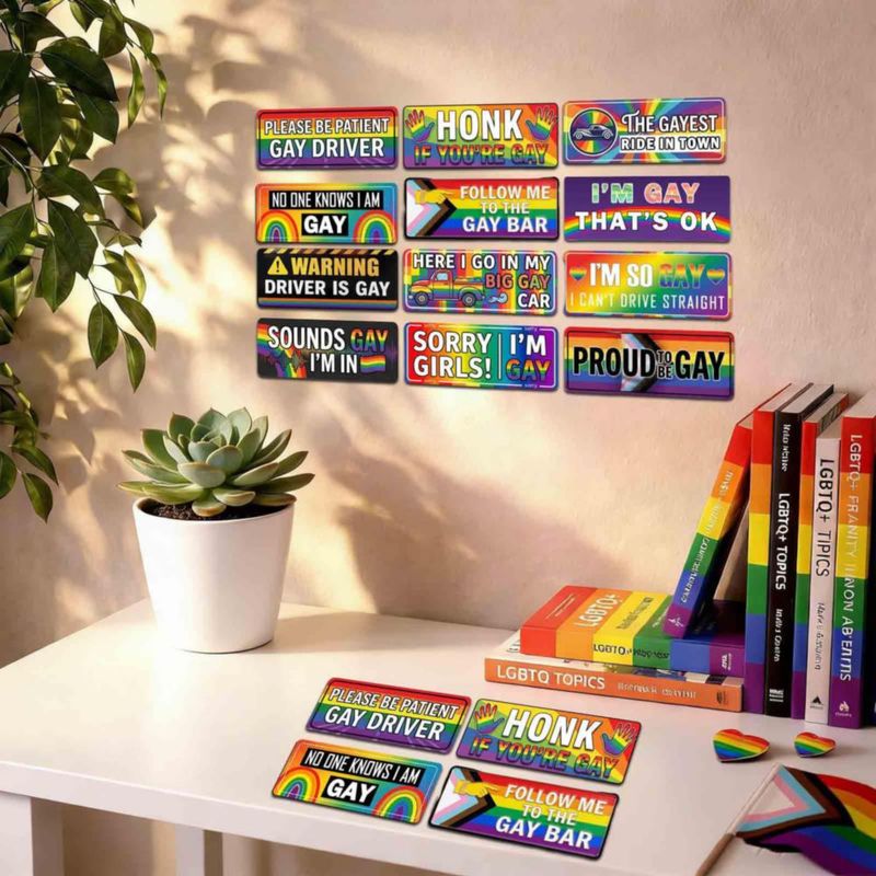 Imán para coche Z-oneMart 12 uds arcoíris LGBT - Broma