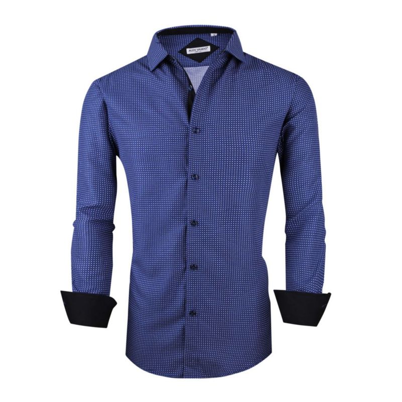 Camisa Alex Vando Blue879 XL estampada con botones