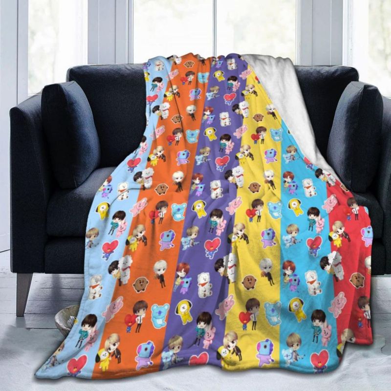 Manta Bttwoonlk de Franela 102 cm × 152 cm Cálida y Acogedora