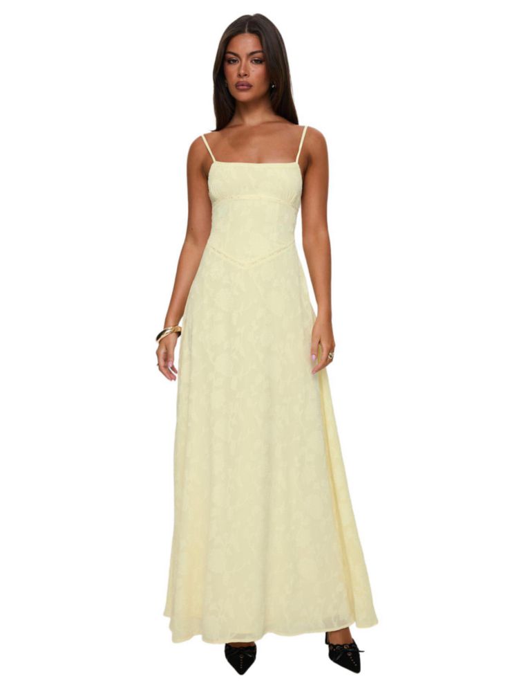 Vestido maxi Princess Polly South of France en tono amarillo