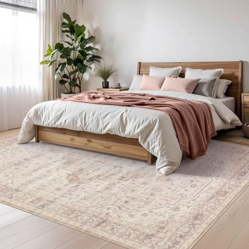 Alfombra Rugxara 122x183 cm Rosa Boho Lavable