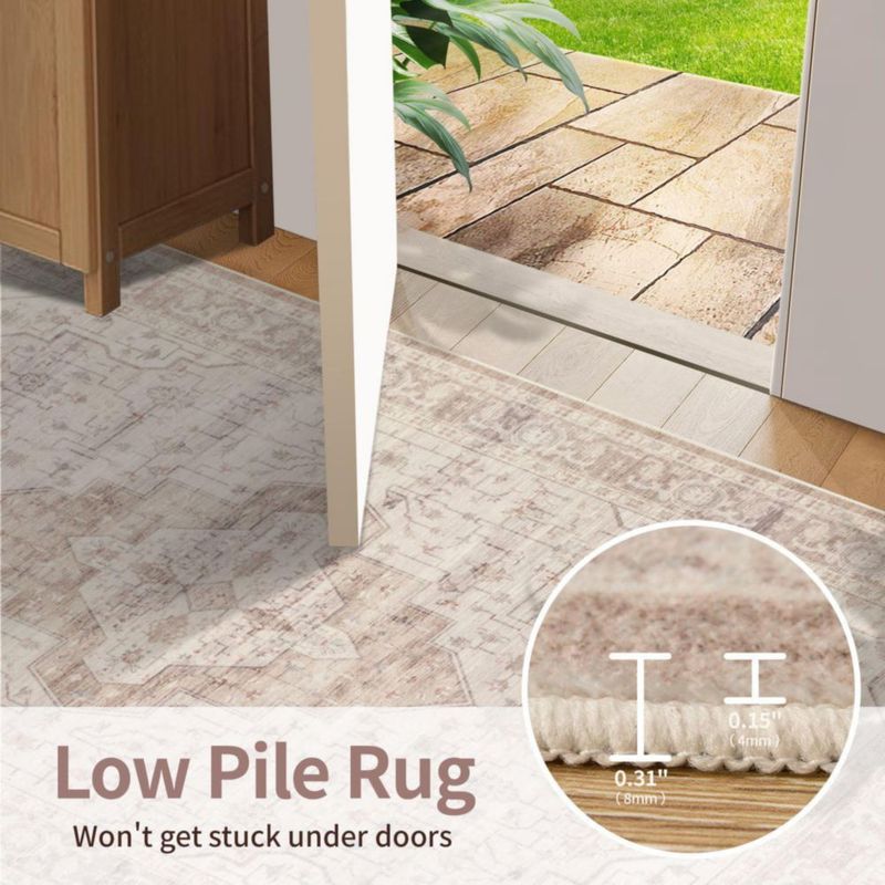 Alfombra Rugxara 122x183 cm Rosa Boho Lavable
