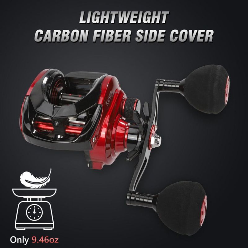 Carrete Baitcaster FEIERNOU 6.4:1 8+1 Rodamientos 33 lb