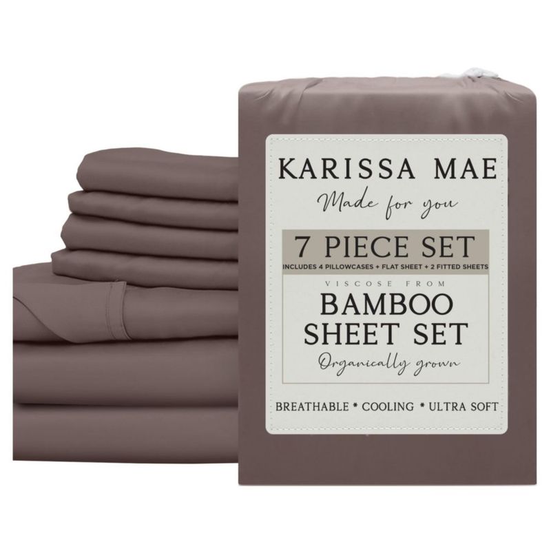 Juego de sábanas KARISSA MAE King dividido 7 piezas de viscosa de bambú