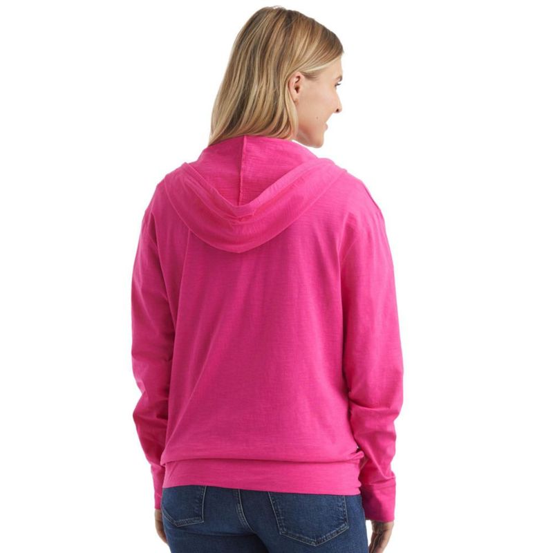 Sudadera con capucha Hanes talla S color Amaranto cremallera completa tejido slub