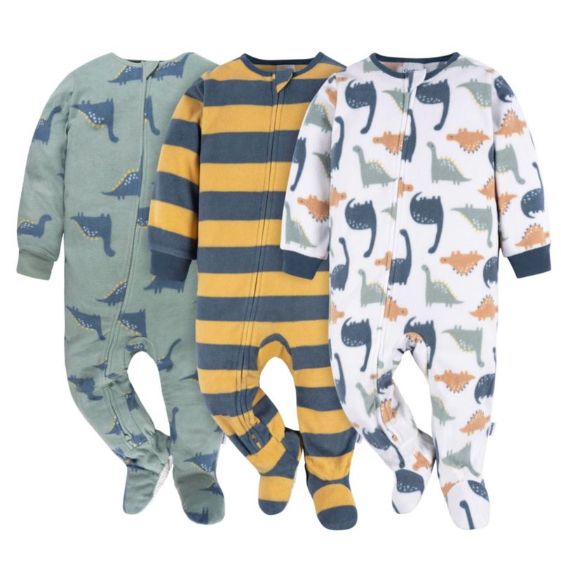 Juego de 3 pijamas de una pieza Gerber Dinos 3‑6 meses