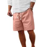 Shorts Comdecevis de algodón y lino con flamenco - Talla S 32