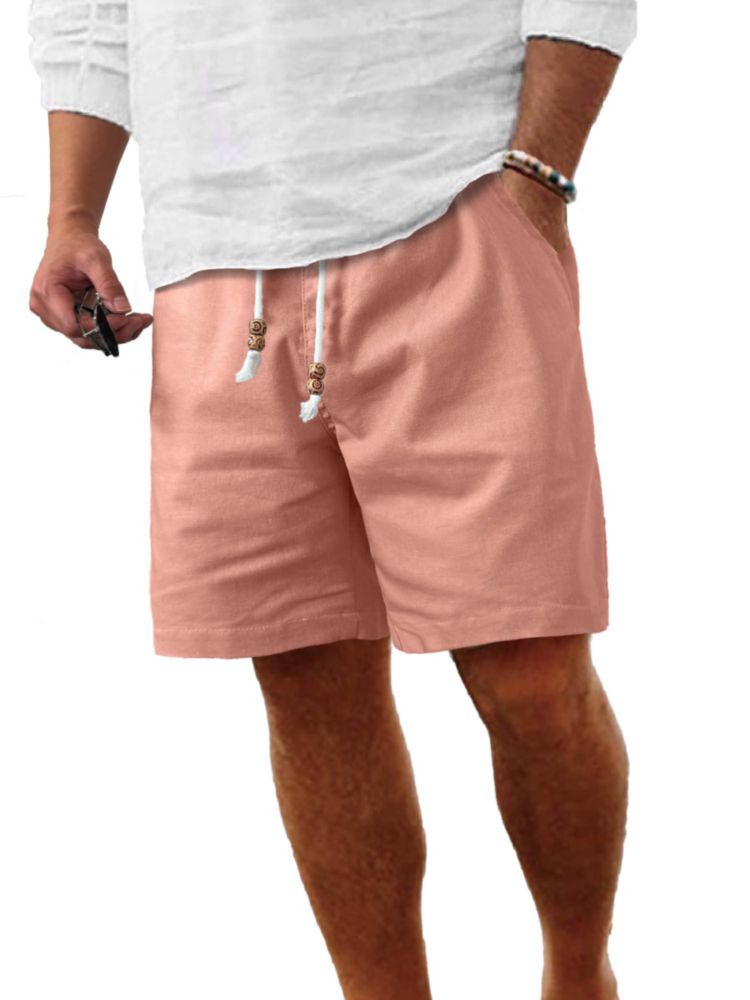 Shorts Comdecevis de algodón y lino con flamenco - Talla S 32