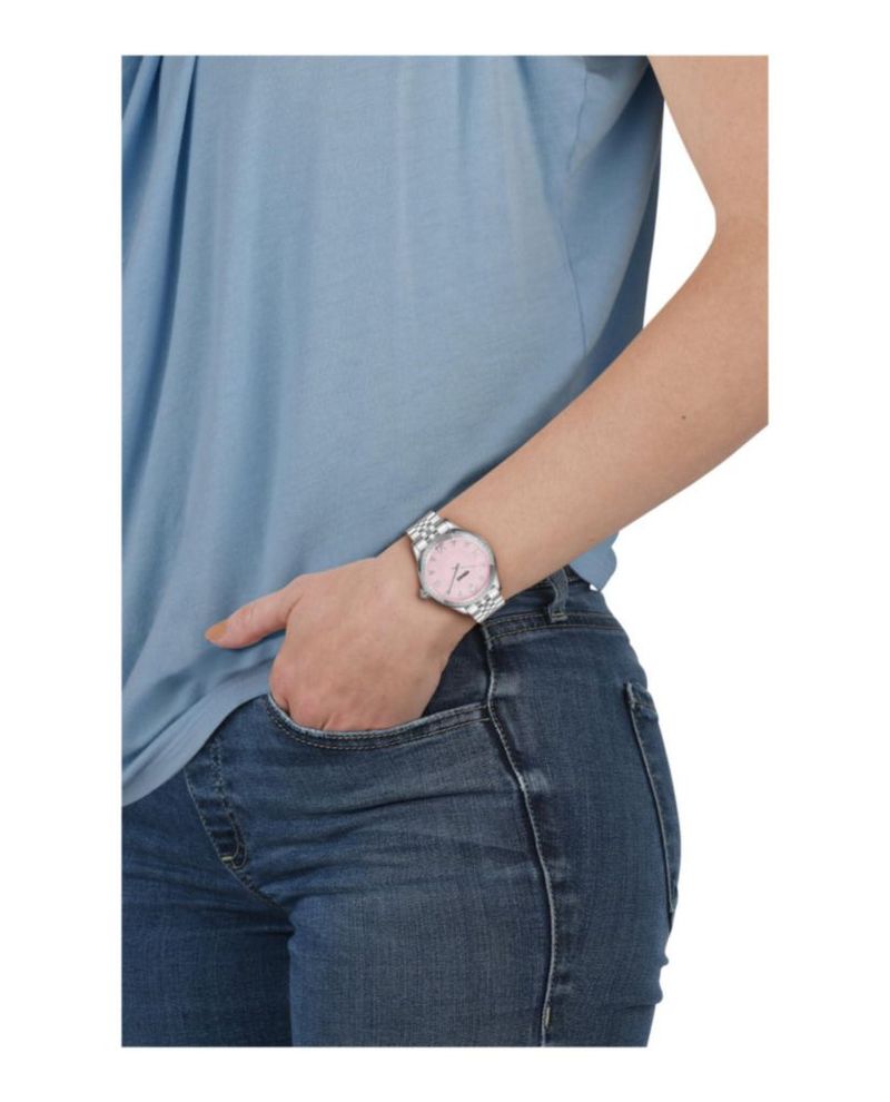 Reloj Versace Hellenyium 35 mm con Correa Plateada – 5 ATM