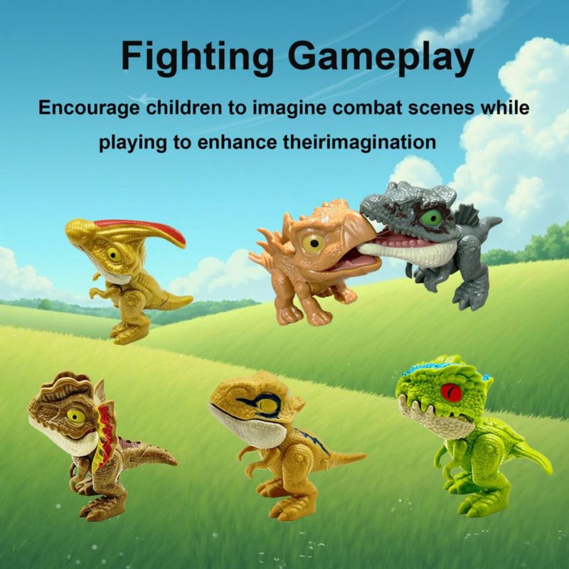 Marioneta Winbar Dinosaurios Mordedores - Pack de 6 Juguetes de Dedo