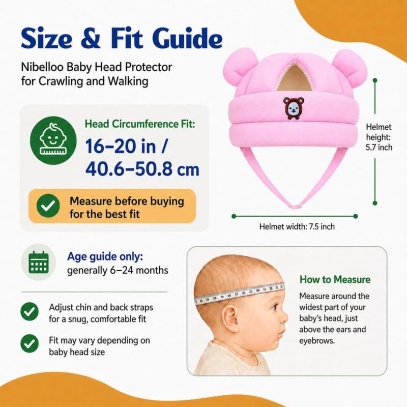 CASCO Nibelloo Protector de Cabeza para Bebé (Rosa)