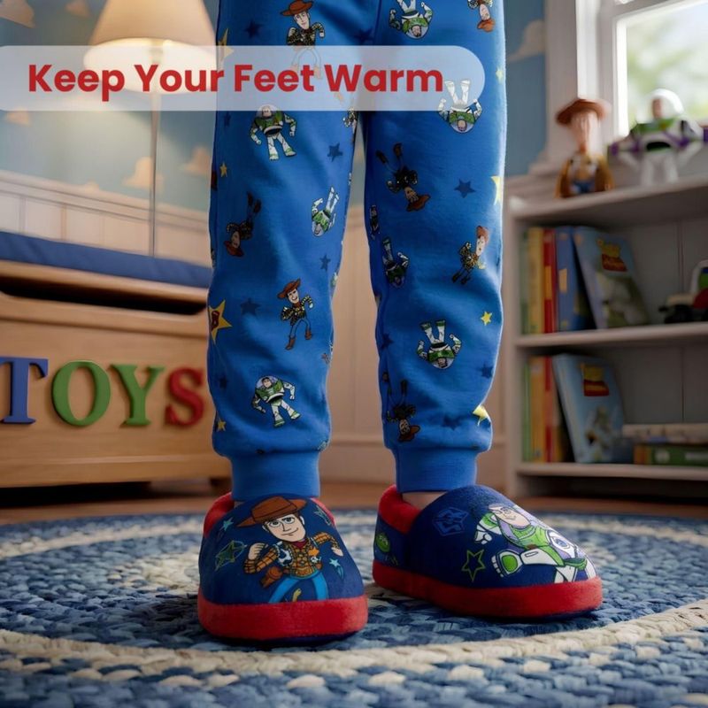 Pantufla Disney Toy Story Talla 7-8 Niños Azul Marino/Rojo
