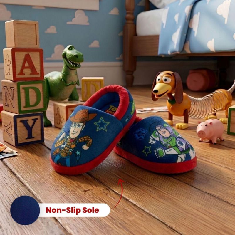 Pantufla Disney Toy Story Talla 7-8 Niños Azul Marino/Rojo