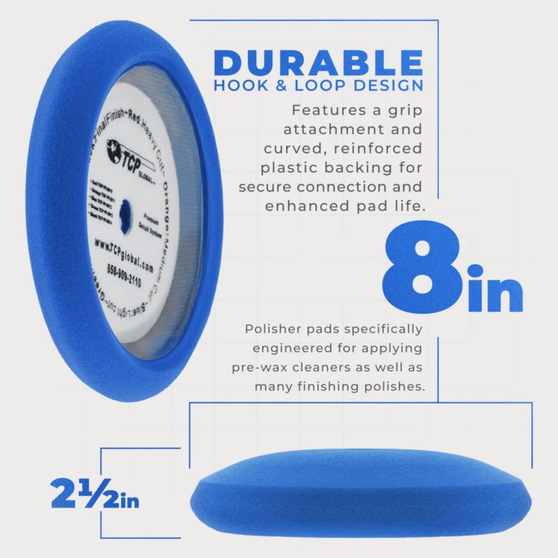 Almohadilla de Pulido TCP Global 20 cm Azul para Corte Ligero