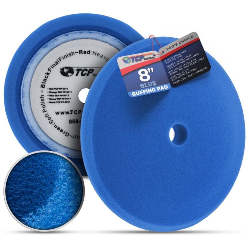 Almohadilla de Pulido TCP Global 20 cm Azul para Corte Ligero