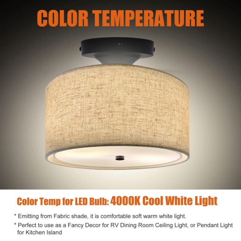 Lámpara colgante Facon 28 cm con interruptor arpillera marrón 12 V