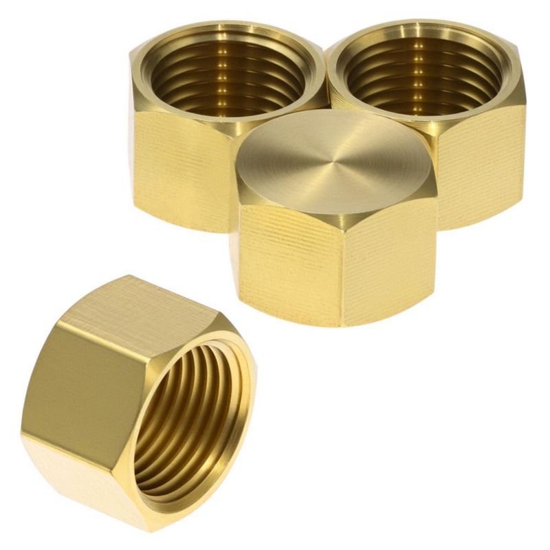Tapas de tubería QWORK 1/2" NPT de latón 4 piezas rosca hembra